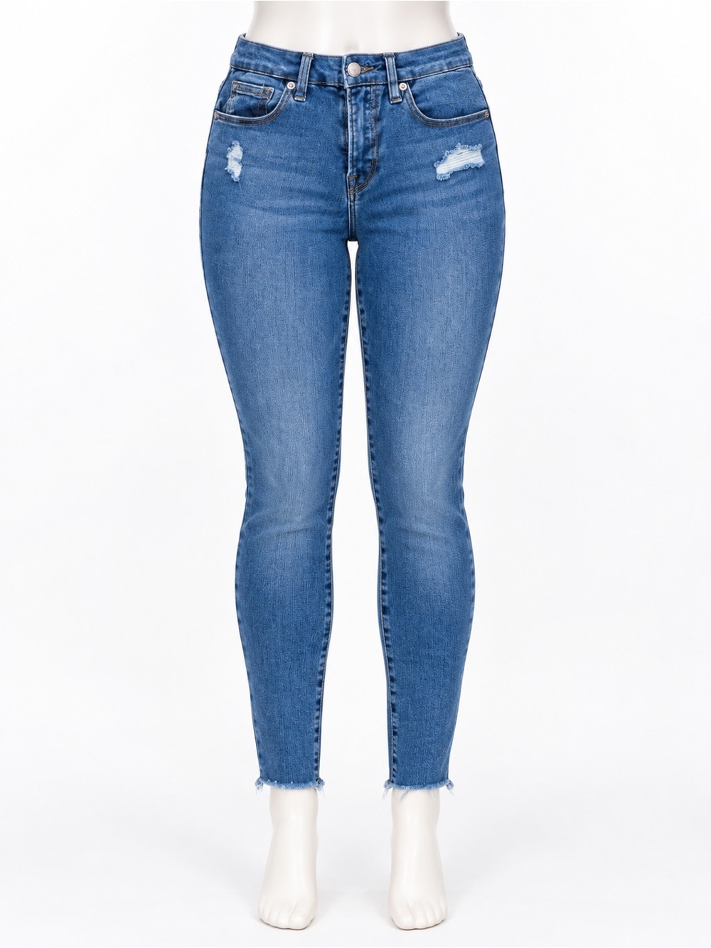 Good American Medium Blue Distressed Skinny Jeans